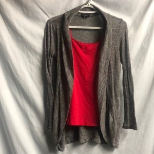 Semi sheer striped cardigan black white jrs medium